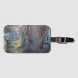 Marmor mit blauen und goldenen Wasserfarben Modern Gepäckanhänger