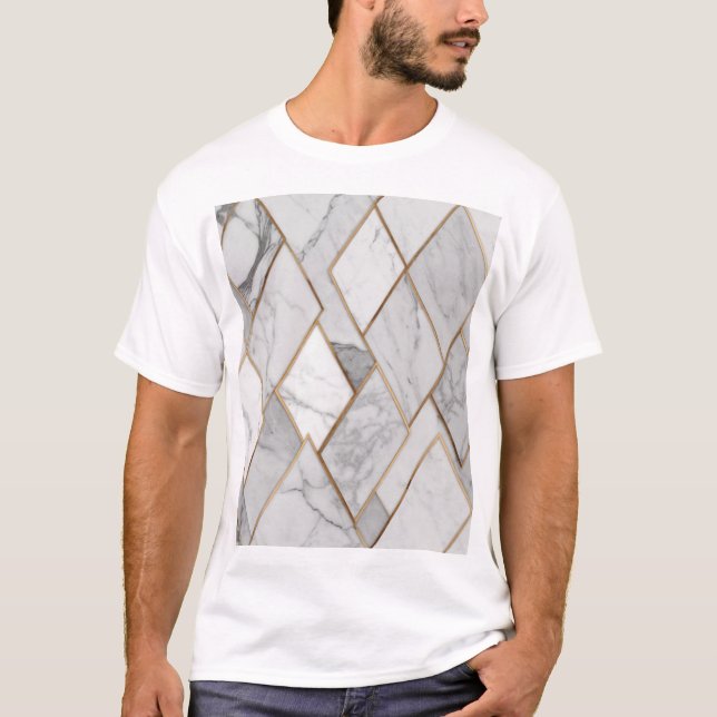 Marmor mit geometrischen Mustern T-Shirt (Vorderseite)