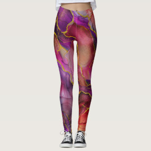 Marmor mit Rettiakulver, goldene Adern Leggings