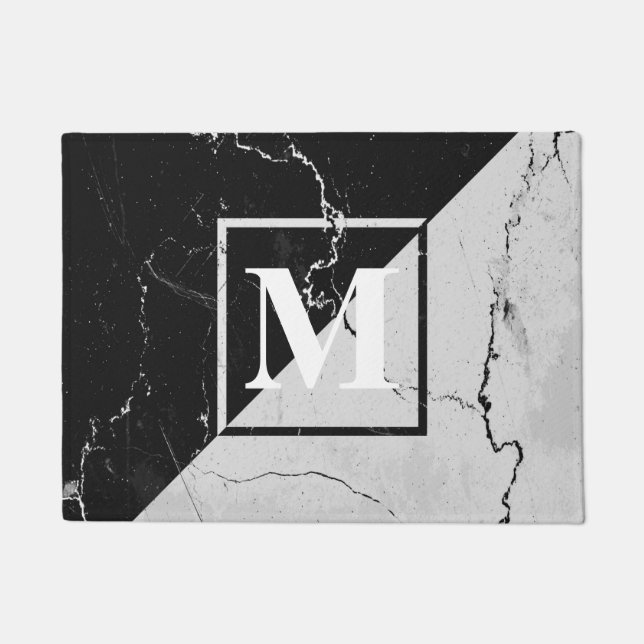 Marmor-Monogramm Fußmatte (Vorderseite)
