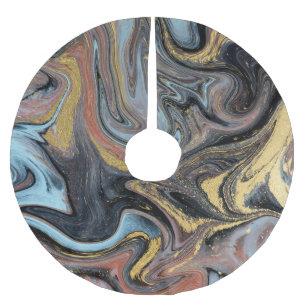 Marmor Natur Kunstwerk Goldener Glitzer Polyester Weihnachtsbaumdecke