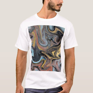 Marmor Natur Kunstwerk Goldener Glitzer T-Shirt