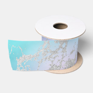 Marmor Pastell Blau Silber Glitter Elegant Weiblic Satinband