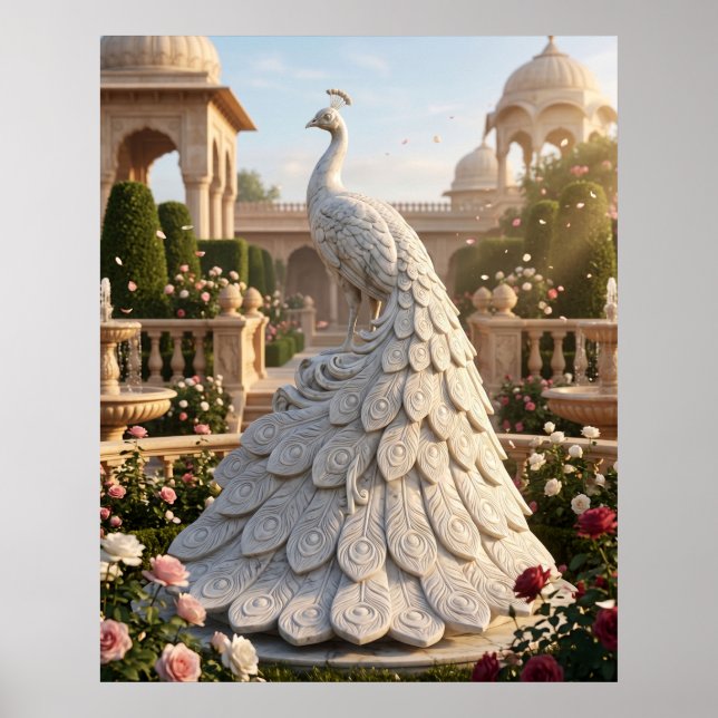Marmor-Pfau Royal Glow Poster (Vorne)