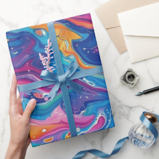 Marmor, Regenbogenfarben, geometrisches Design, bu Geschenkpapier