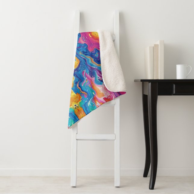Marmor, Regenbogenfarben, geometrisches Design, bu Sherpadecke (Beispiel)