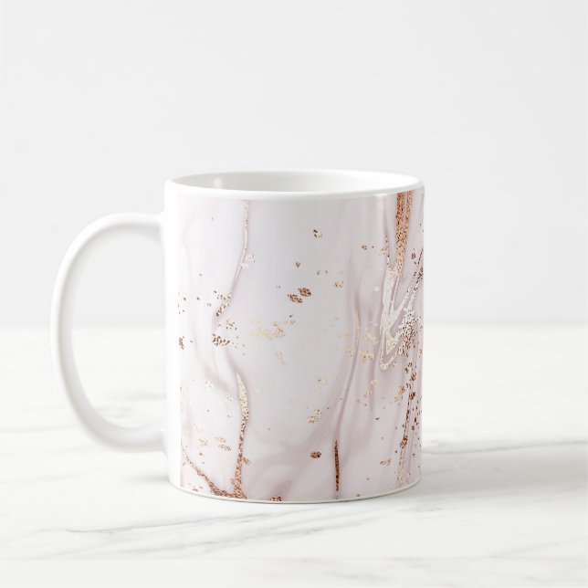 Marmor Rose Gold: flüssig Abstrakt. Kaffeetasse (Links)