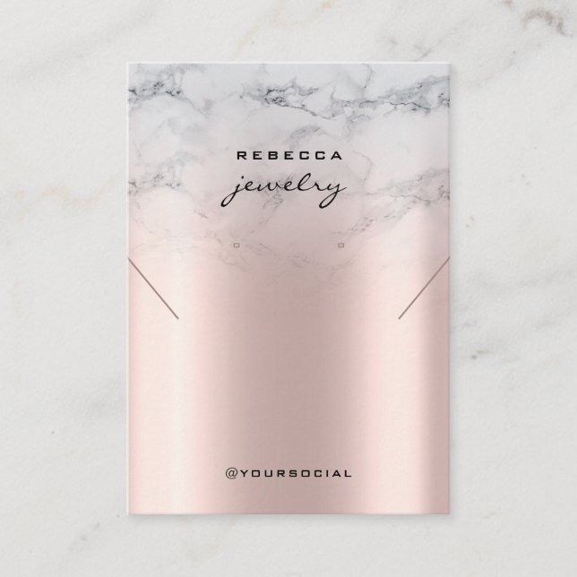 Marmor-Rose-Gold-Gewinnspiel-Karte Visitenkarte (Vorderseite)