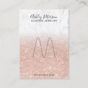Marmor Rose Gold Glitzer Schmuckring Visitenkarte