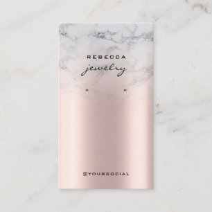 Marmor-Rose Gold Imitate Foil Earring-Display-Kart Visitenkarte