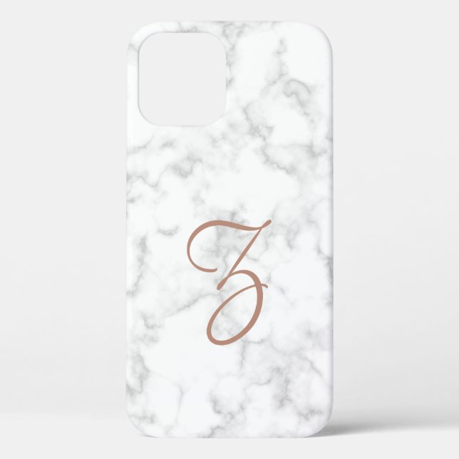 Marmor Rose Gold Monogram Moderne Elegant Case-Mate iPhone Hülle (Rückseite)