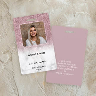 Marmor-Roségold-Glitter-Foto-Make-up-Frisiersalon Ausweis