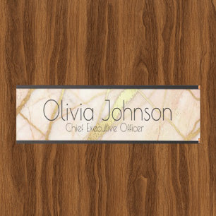 Marmor-Roségold Rosa und Gold Bürotürschild Türschild