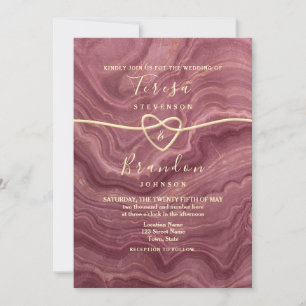 Marmor-Roségoldene Hochzeitseinladung Einladung