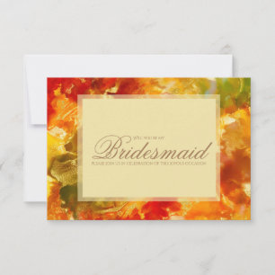 Marmor rot, orange, gold, gelb, Brautjungfer Dankeskarte