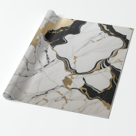 Marmor Schwarz / Gold Geschenkpapier