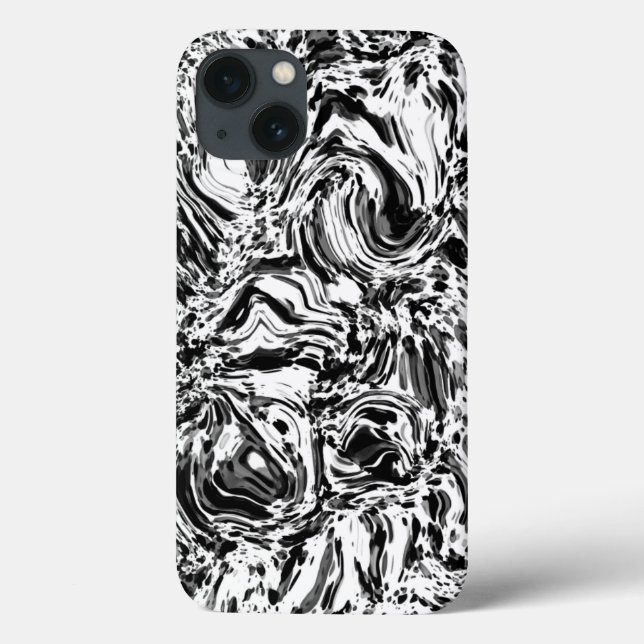 Marmor-Schwarz-Wallpaper-Muster Case-Mate iPhone Hülle (Rückseite)