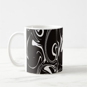 Marmor Swirl Textur - Schwarz/Weiß Kaffeetasse