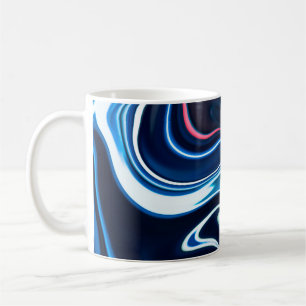 Marmor-Tinte farbenfroh. Blaues Marmormuster Textu Kaffeetasse