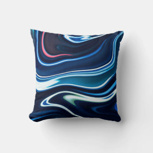 Marmor-Tinte farbenfroh. Blaues Marmormuster Textu Kissen