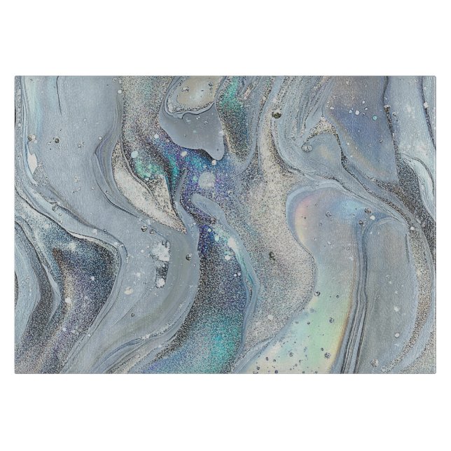 Marmor-Träume in Blau Schneidebrett (Vorderseite)