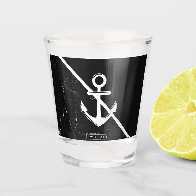Marmor und Anker Schnapsglas (Vorderseite)