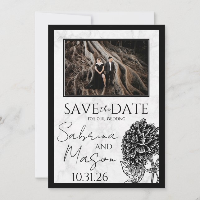 Marmor und Blume Save The Date (Vorderseite)