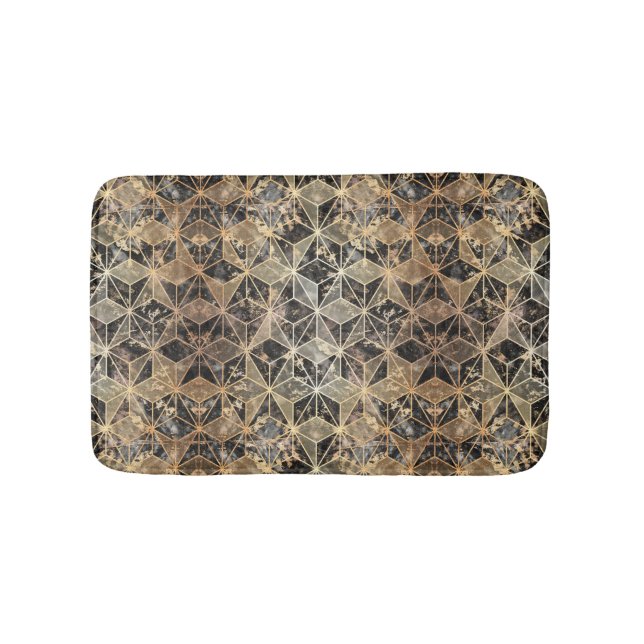 Marmor und geometrisches Muster Badematte (Vorderseite)