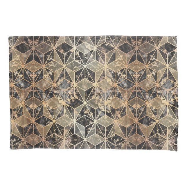 Marmor und geometrisches Muster Kissenbezug (Vorderseite)