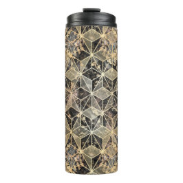 Marmor und geometrisches Muster Thermosbecher