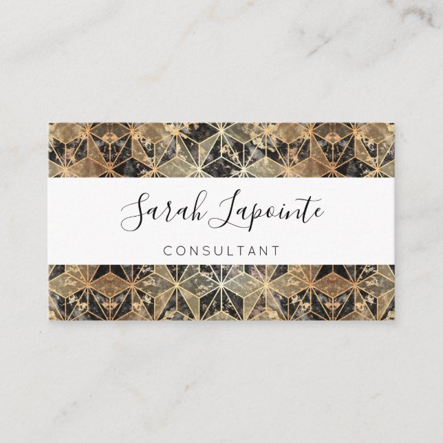 Marmor und geometrisches Muster Visitenkarte (Vorderseite)
