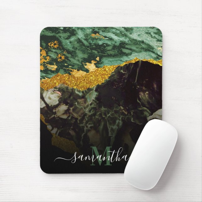 Marmor und Glitzer Abstrakte Textur Mousepad (Mit Mouse)