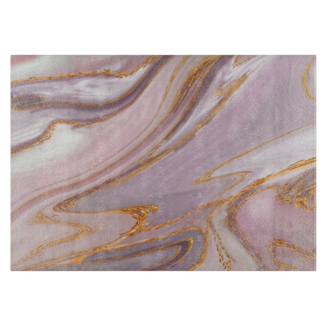 Marmor und Gold aus flüssiger Rose Schneidebrett (Vorderseite)