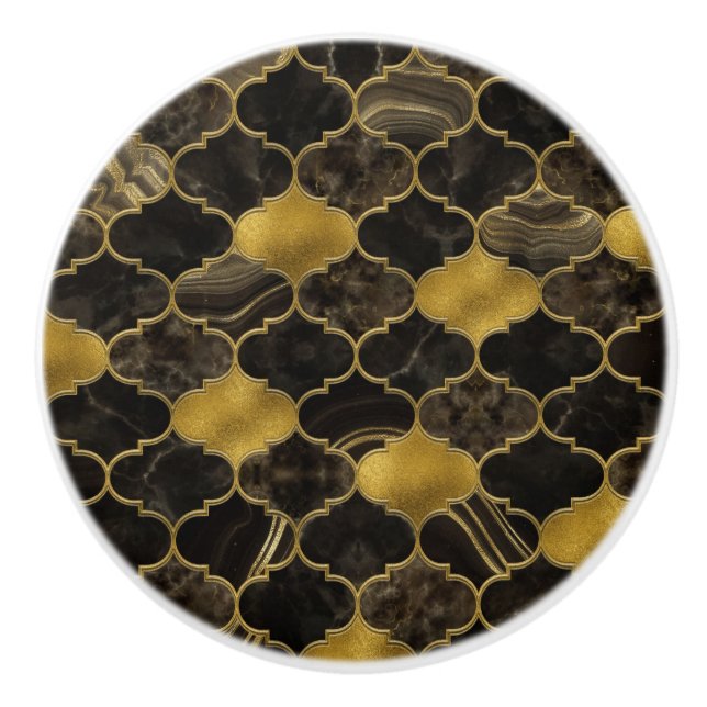 Marmor und Gold aus Marokko Keramikknauf (Vorderseite)