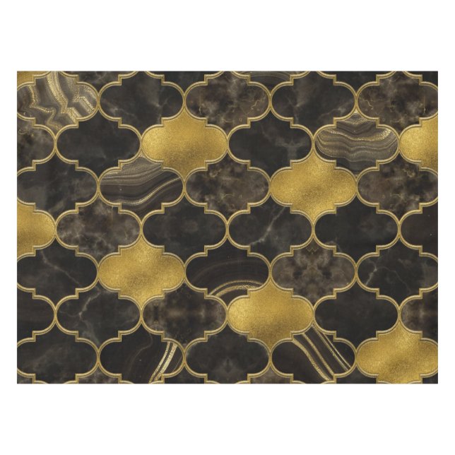Marmor und Gold aus Marokko Tischdecke (Vorderseite (Horizontal))