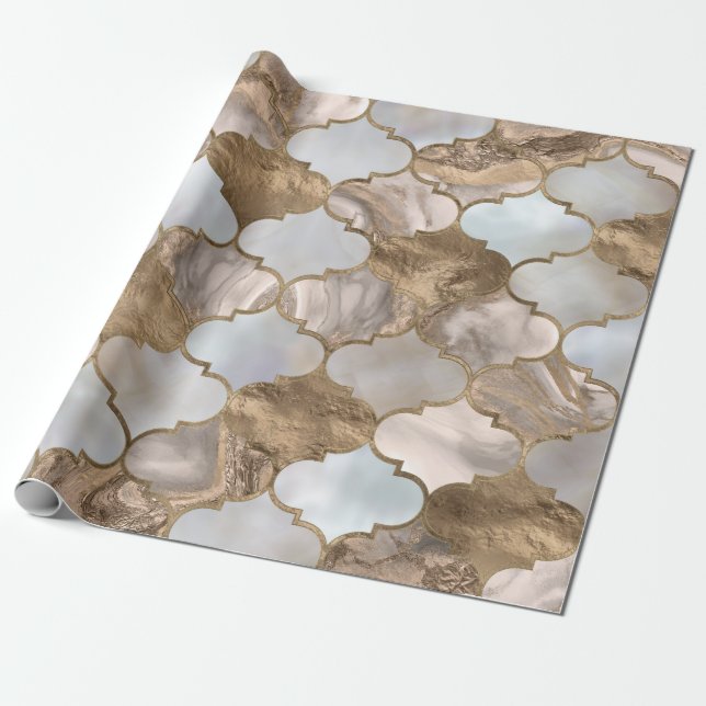 Marmor und Gold Geschenkpapier (Ungerollt)