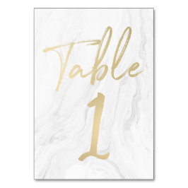 Marmor und Gold-Script | TISCHNUMMER 1