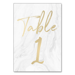 Marmor und Gold-Script   TISCHNUMMER 1