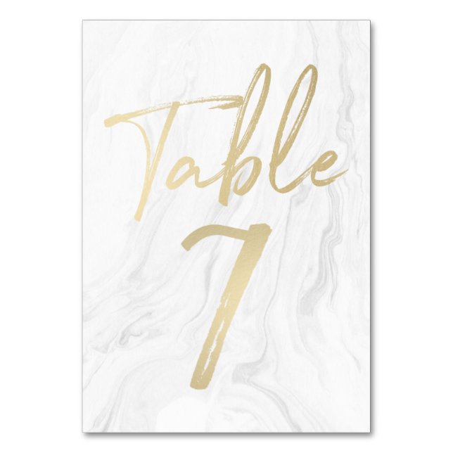 Marmor und Gold-Script | TISCHNUMMER 7 (Vorderseite)