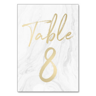 Marmor und Gold-Script TISCHNUMMER 8