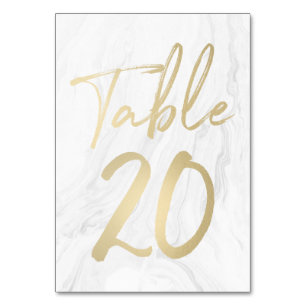 Marmor und Gold-Script Tischnummer Card 20
