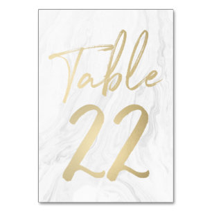 Marmor und Gold-Script Tischnummer Card 22