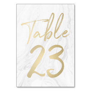 Marmor und Gold-Script Tischnummer Card 23