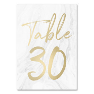 Marmor und Gold-Script   Tischnummer Card 30