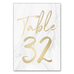 Marmor und Gold-Script Tischnummer Card 32