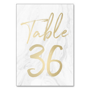 Marmor und Gold-Script Tischnummer Card 36