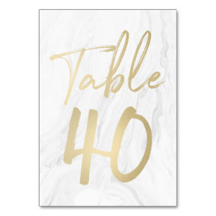 Marmor und Gold-Script Tischnummer Card 40