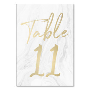 Marmor und Gold-Script Tischnummer-Karte 11 Tischnummer