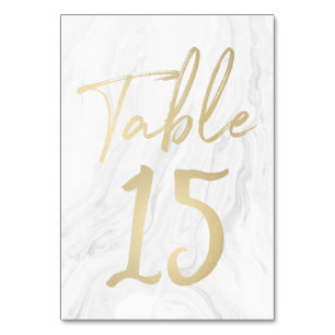 Marmor und Gold-Script Tischnummer-Karte 15 Tischnummer