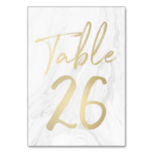 Marmor und Gold-Script Tischnummer-Karte 26 Tischnummer
